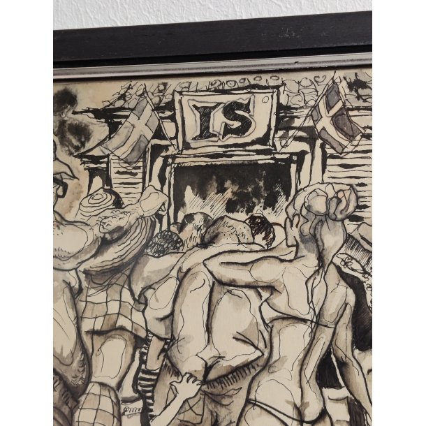 .Originaltegning af k� ved ishus, 1960'erne