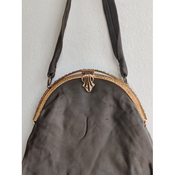 Vintage satintaske med similisten, 1950-1960'erne