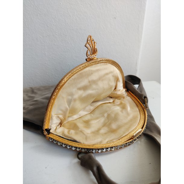 Vintage satintaske med similisten, 1950-1960'erne