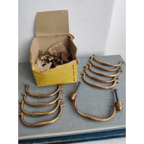 10 gamle messingh�ndtag/skuffegreb i �ske