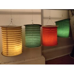 5 farvede vintage lanterner 