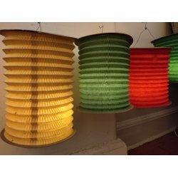5 farvede vintage lanterner 