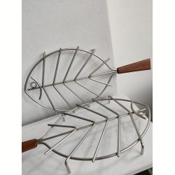 Par vintage bordsk�ner-fisk i teak og metal