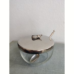 Sukkersk�l med bi, glas og metal