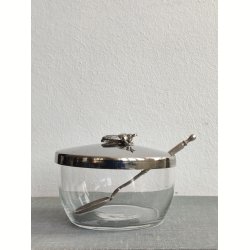Sukkersk�l med bi, glas og metal
