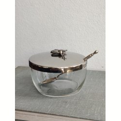 Sukkersk�l med bi, glas og metal