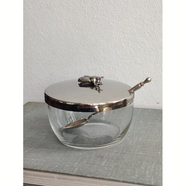 Sukkersk�l med bi, glas og metal