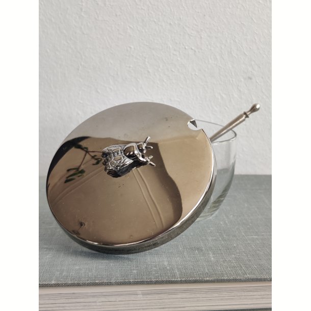 Sukkersk�l med bi, glas og metal