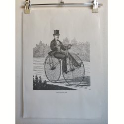 Fire vintage print af cykler fra 1800-tallet
