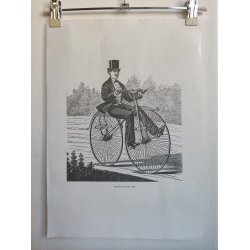 4 vintage print af cykler fra 1800-tallet