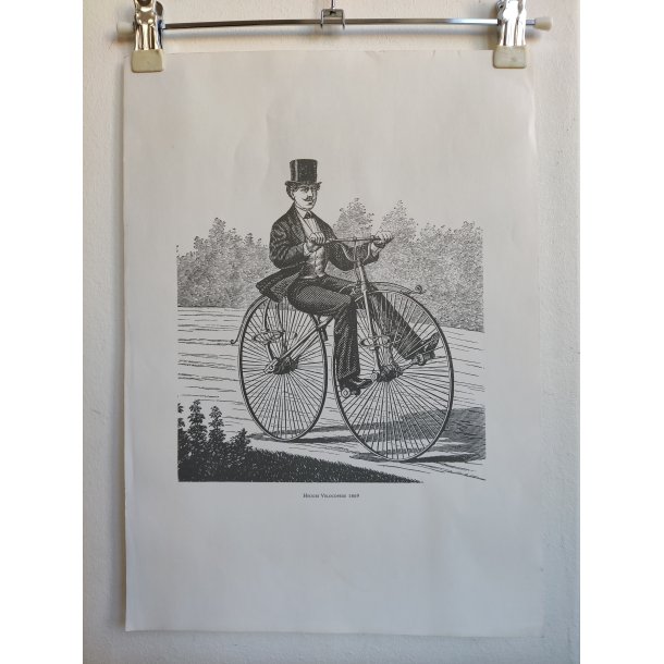 4 vintage print af cykler fra 1800-tallet