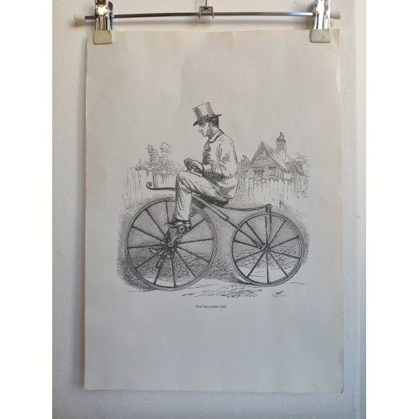 Fire vintage print af cykler fra 1800-tallet