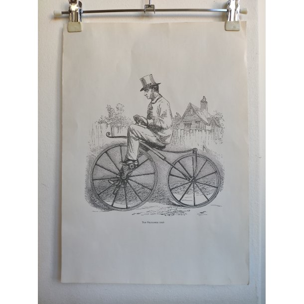 4 vintage print af cykler fra 1800-tallet