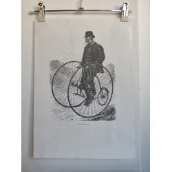 4 vintage print af cykler fra 1800-tallet