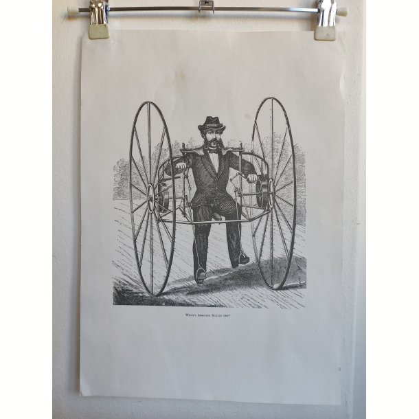 Fire vintage print af cykler fra 1800-tallet