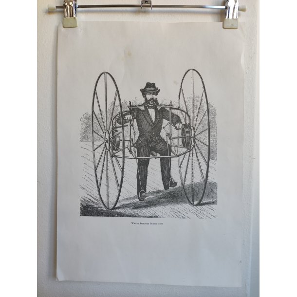 4 vintage print af cykler fra 1800-tallet
