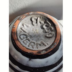 West Germany sgratiffo vase, sort/hvid med turkis inderglasur