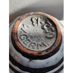 West Germany sgratiffo vase, sort/hvid med turkis inderglasur