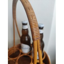 Flettet vintage flaskeholder i bambus