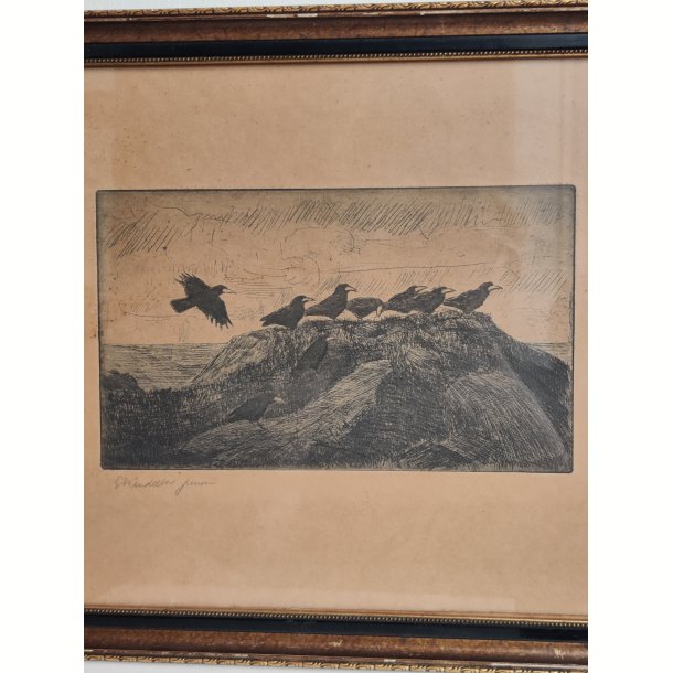 Ravne, radering af Eigil Wendelboe Jensen (1899-1940)