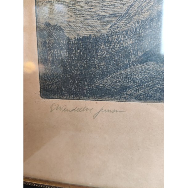 Ravne, radering af Eigil Wendelboe Jensen (1899-1940)