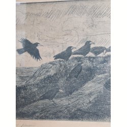 Ravne, radering af Eigil Wendelboe Jensen (1899-1940)