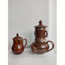Fransk bistro tekande s�t, brun lustre Apilco