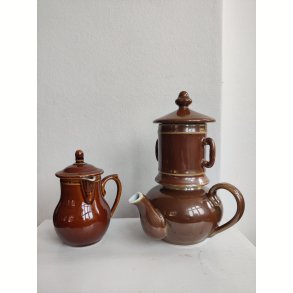 Fransk bistro tekande s�t, brun lustre Apilco
