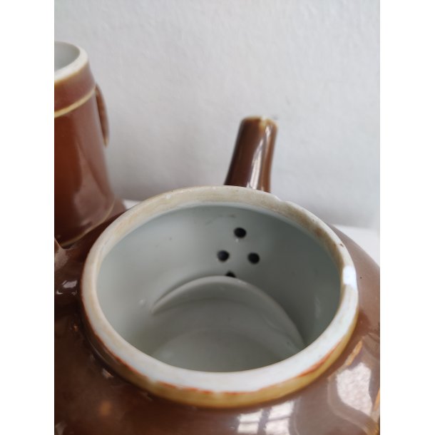 Fransk bistro tekande s�t, brun lustre Apilco