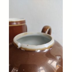 Fransk bistro tekande s�t, brun lustre Apilco