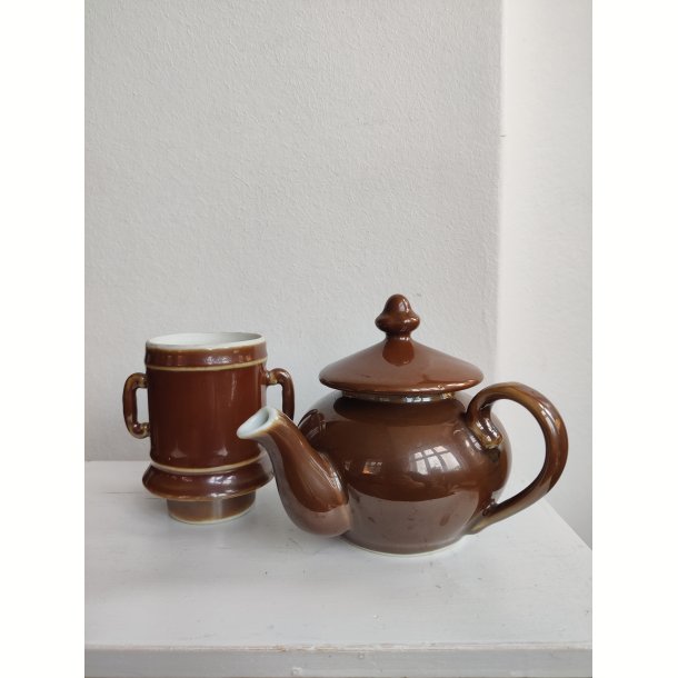 Fransk bistro tekande s�t, brun lustre Apilco
