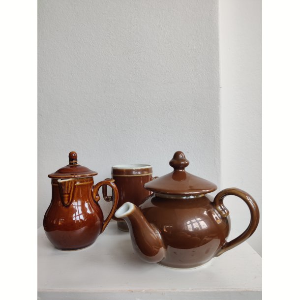Fransk bistro tekande s�t, brun lustre Apilco