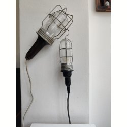 Vintage v�rkstedslampe, smal