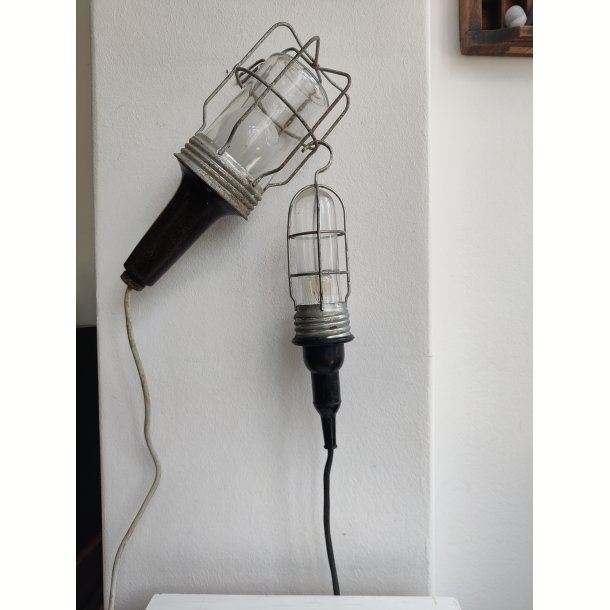 Vintage v�rkstedslampe, smal