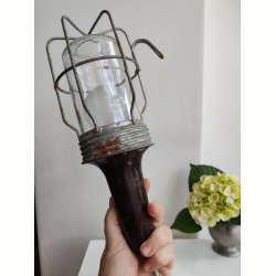 Vintage v�rkstedslampe, bred