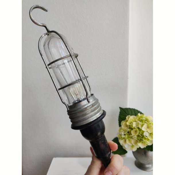 Vintage v�rkstedslampe, smal