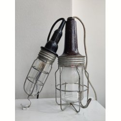 Vintage v�rkstedslampe, bred