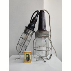 Vintage v�rkstedslampe, bred