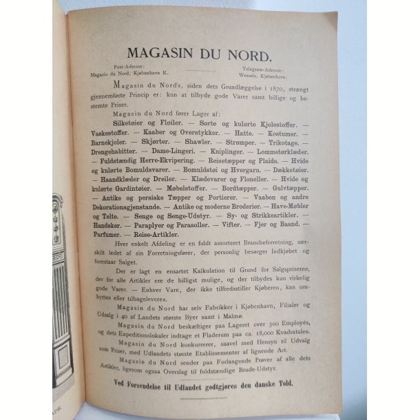 Magasin Du Nord Katalog for s�sonen 1890-91, genoptryk 1973