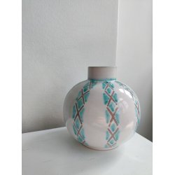 S�holm kuglevase, hvid og gr�n