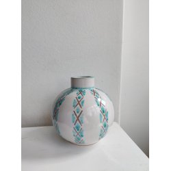 S�holm kuglevase, hvid og gr�n