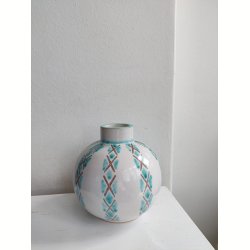 S�holm kuglevase, hvid og gr�n
