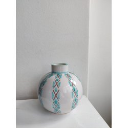 S�holm kuglevase, hvid og gr�n