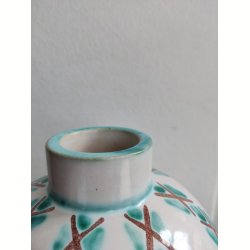 S�holm kuglevase, hvid og gr�n