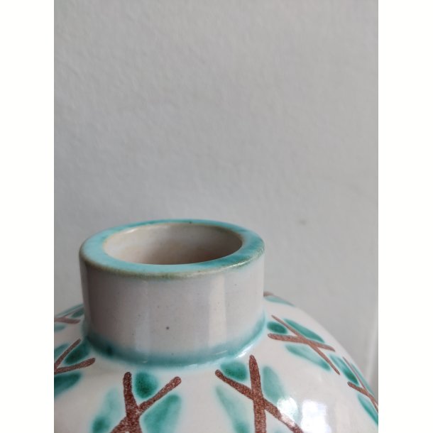 S�holm kuglevase, hvid og gr�n