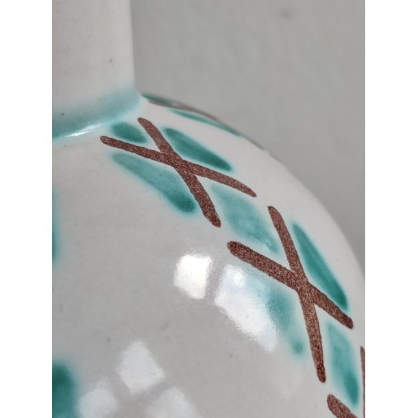 S�holm kuglevase, hvid og gr�n
