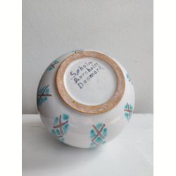 S�holm kuglevase, hvid og gr�n