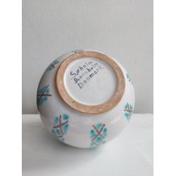 S�holm kuglevase, hvid og gr�n