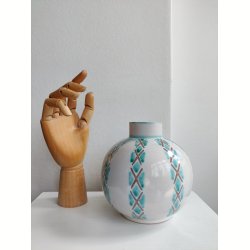 S�holm kuglevase, hvid og gr�n