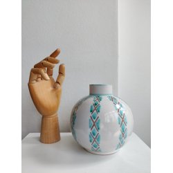 S�holm kuglevase, hvid og gr�n